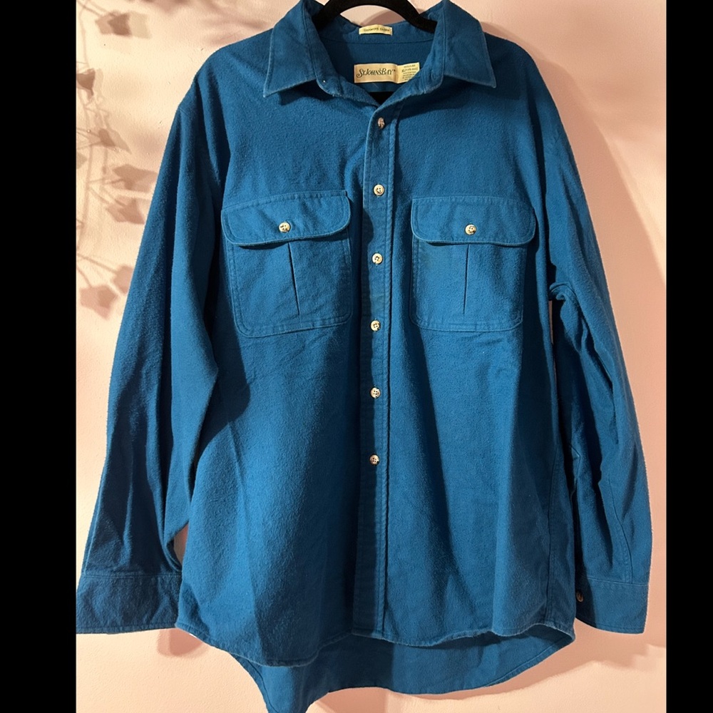 St. John's Bay Teal Chamois Cloth Shirt